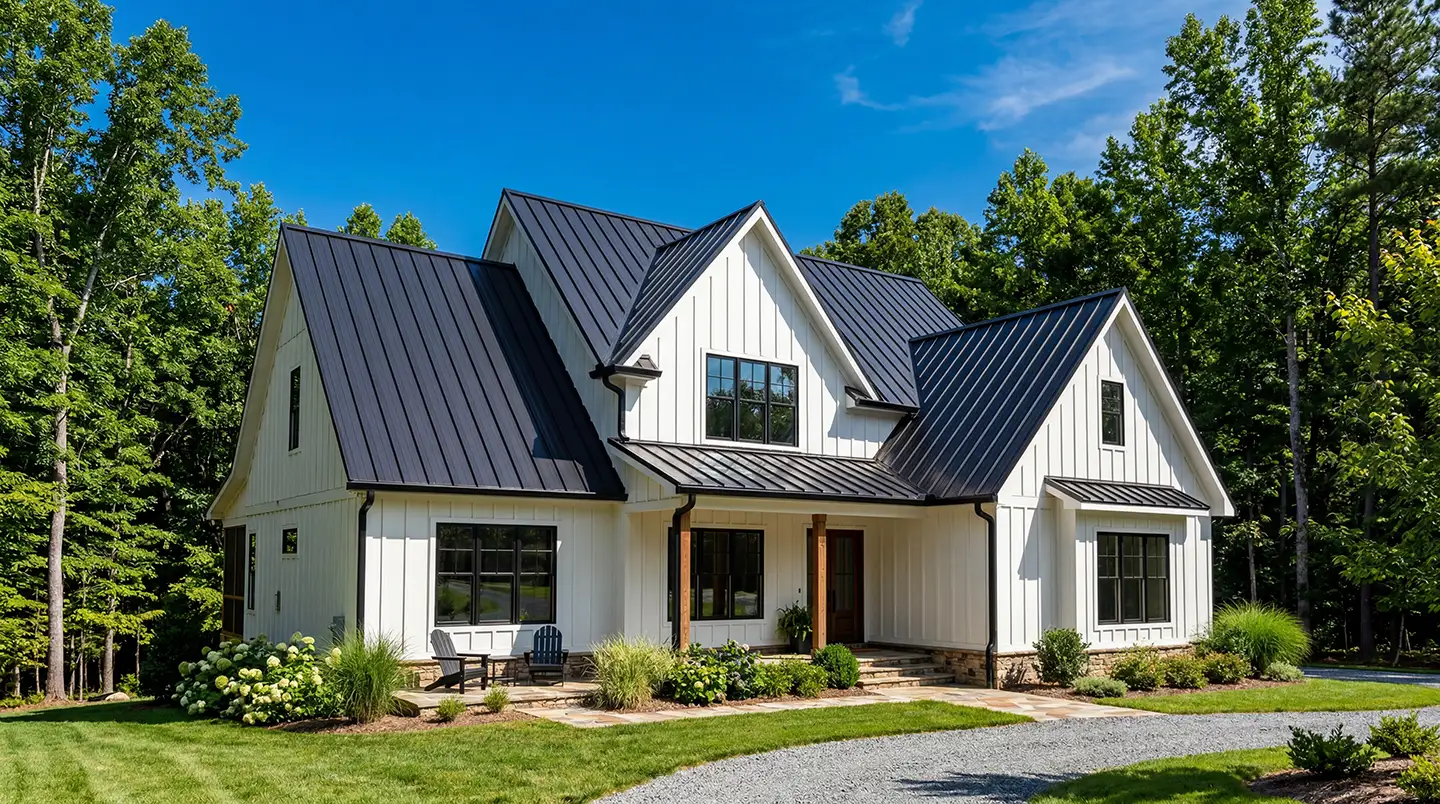 Freshly finished metal-panel roof in the Piedmont Triad