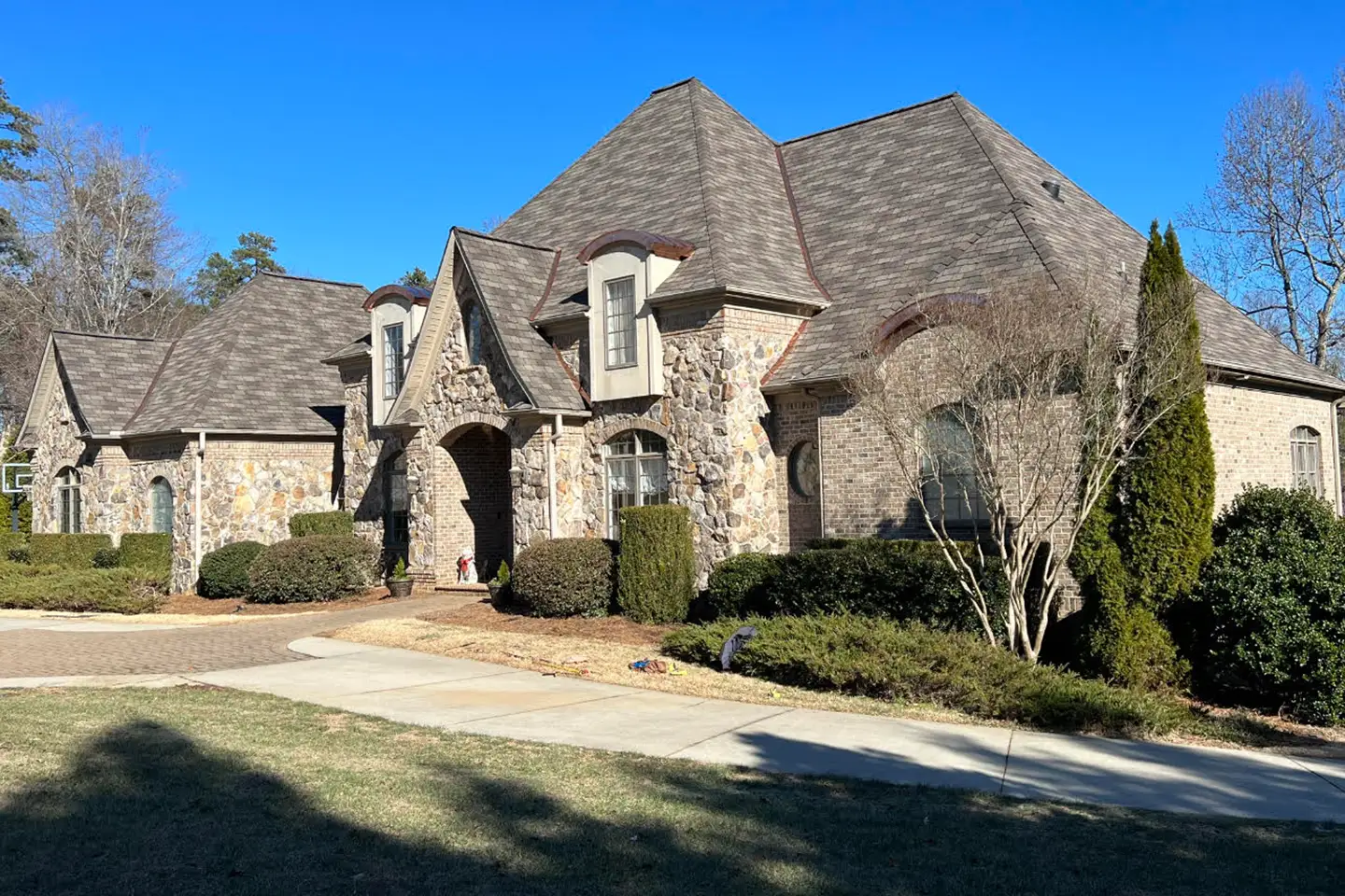 Asphalt shingle roof detail
