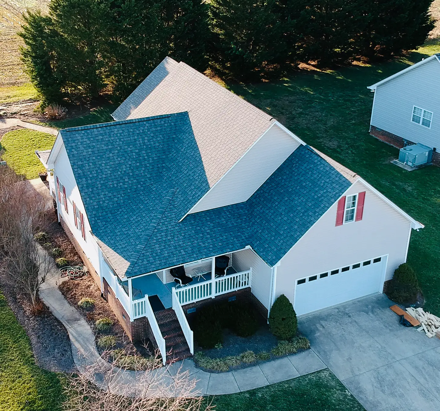 Completed roof replacement on a Triad home